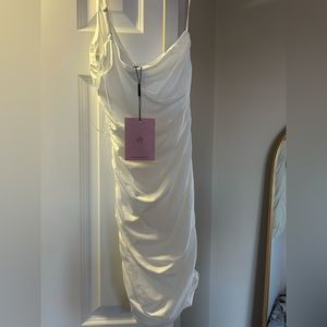 XS Hello Molly white one shoulder mini dress NWT